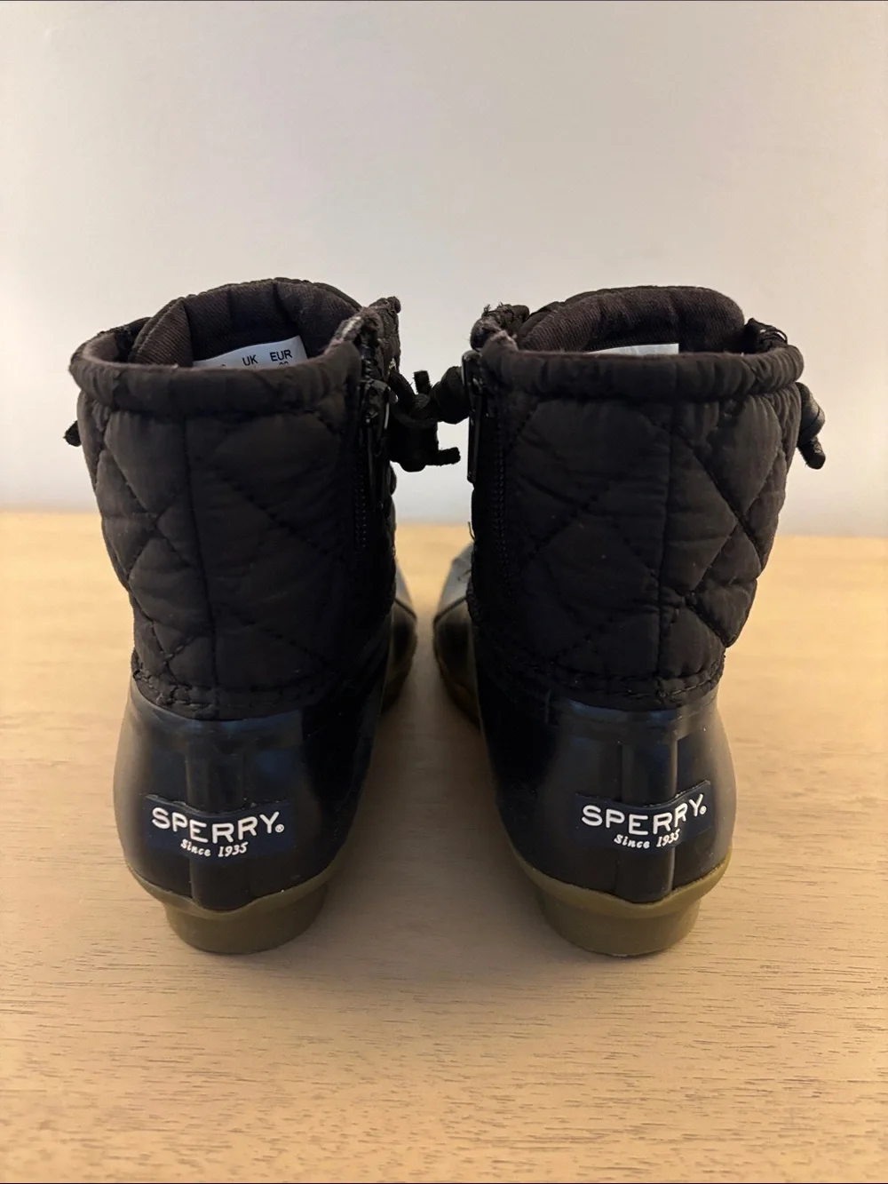Kids’ Sperry Black Saltwater Duck Boots - Size 12